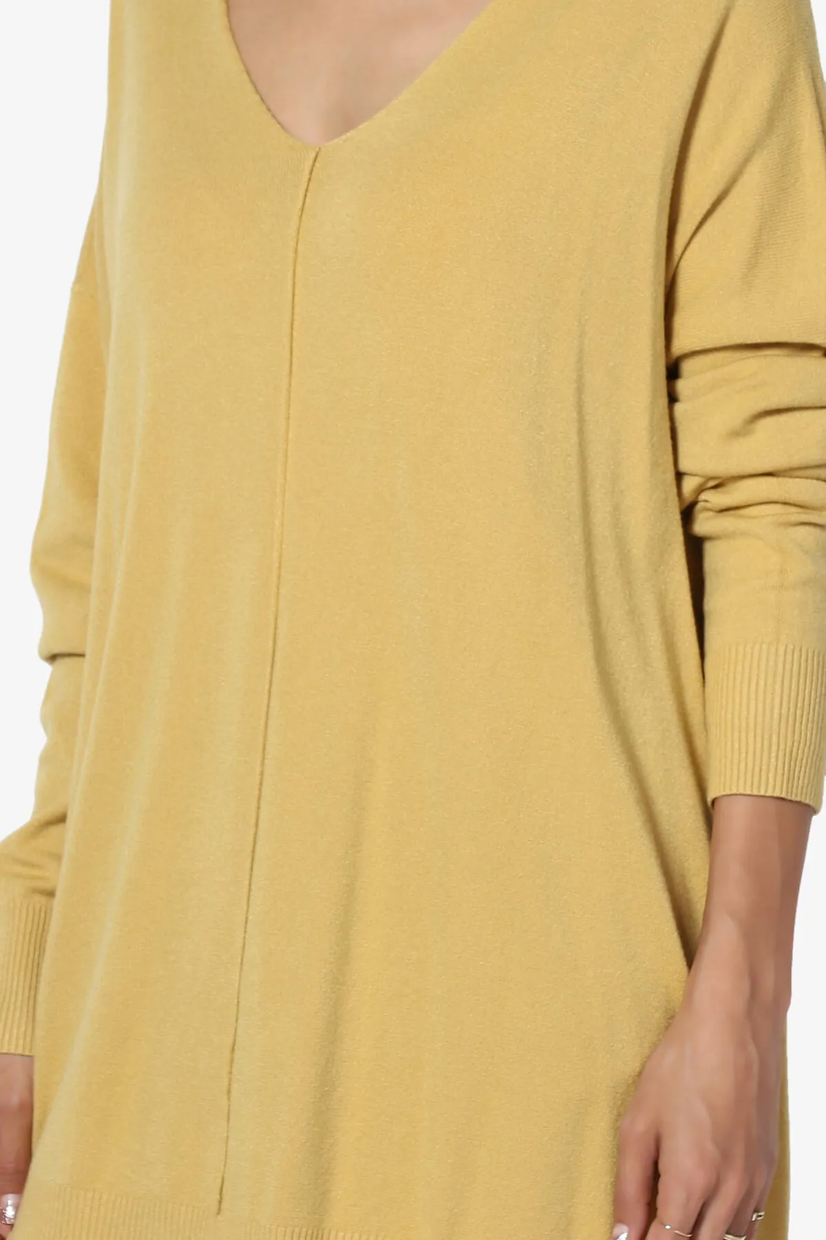 Katana Front Seam V-Neck Knit Sweater MORE COLORS