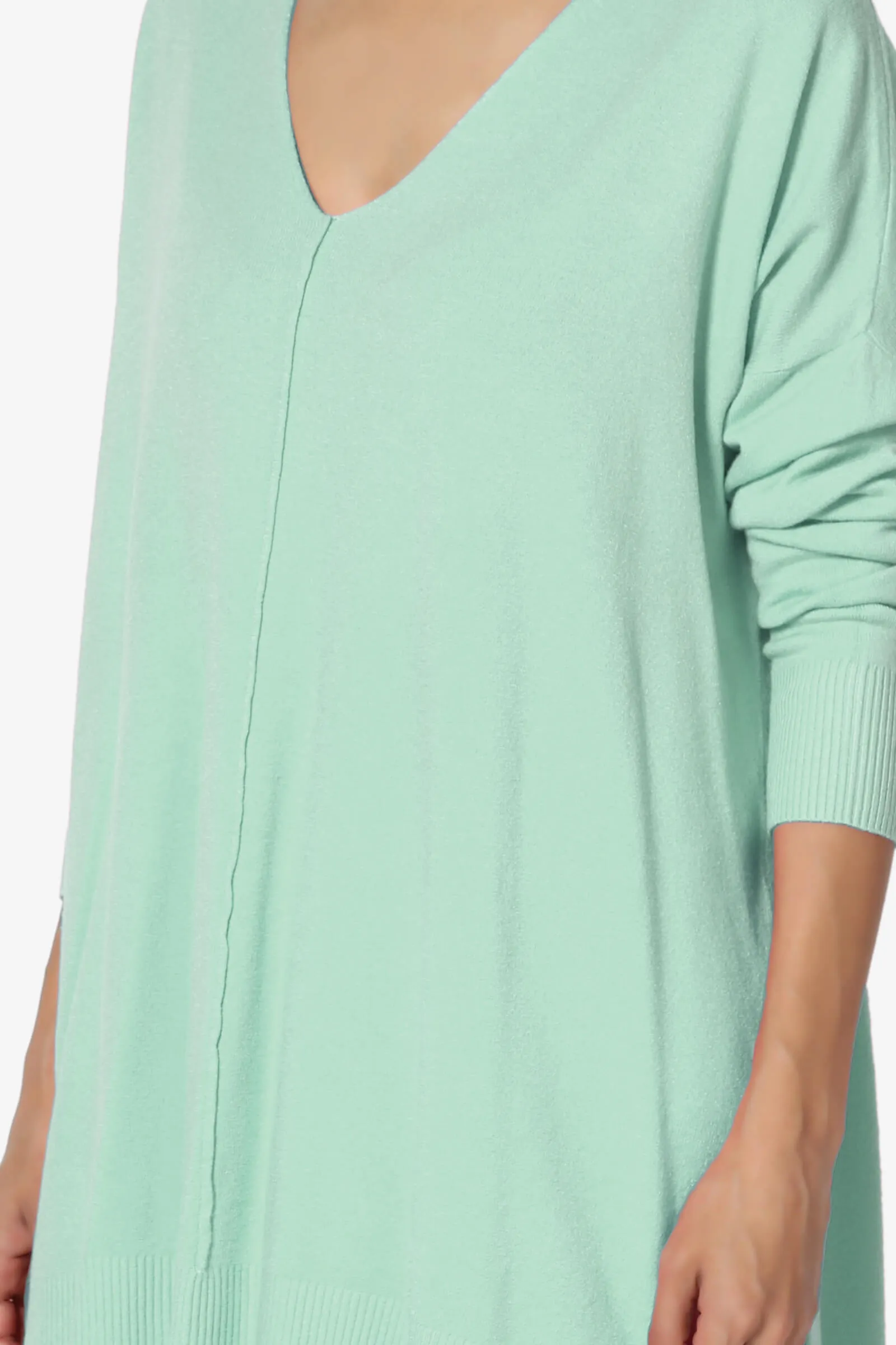 Katana Front Seam V-Neck Knit Sweater MORE COLORS
