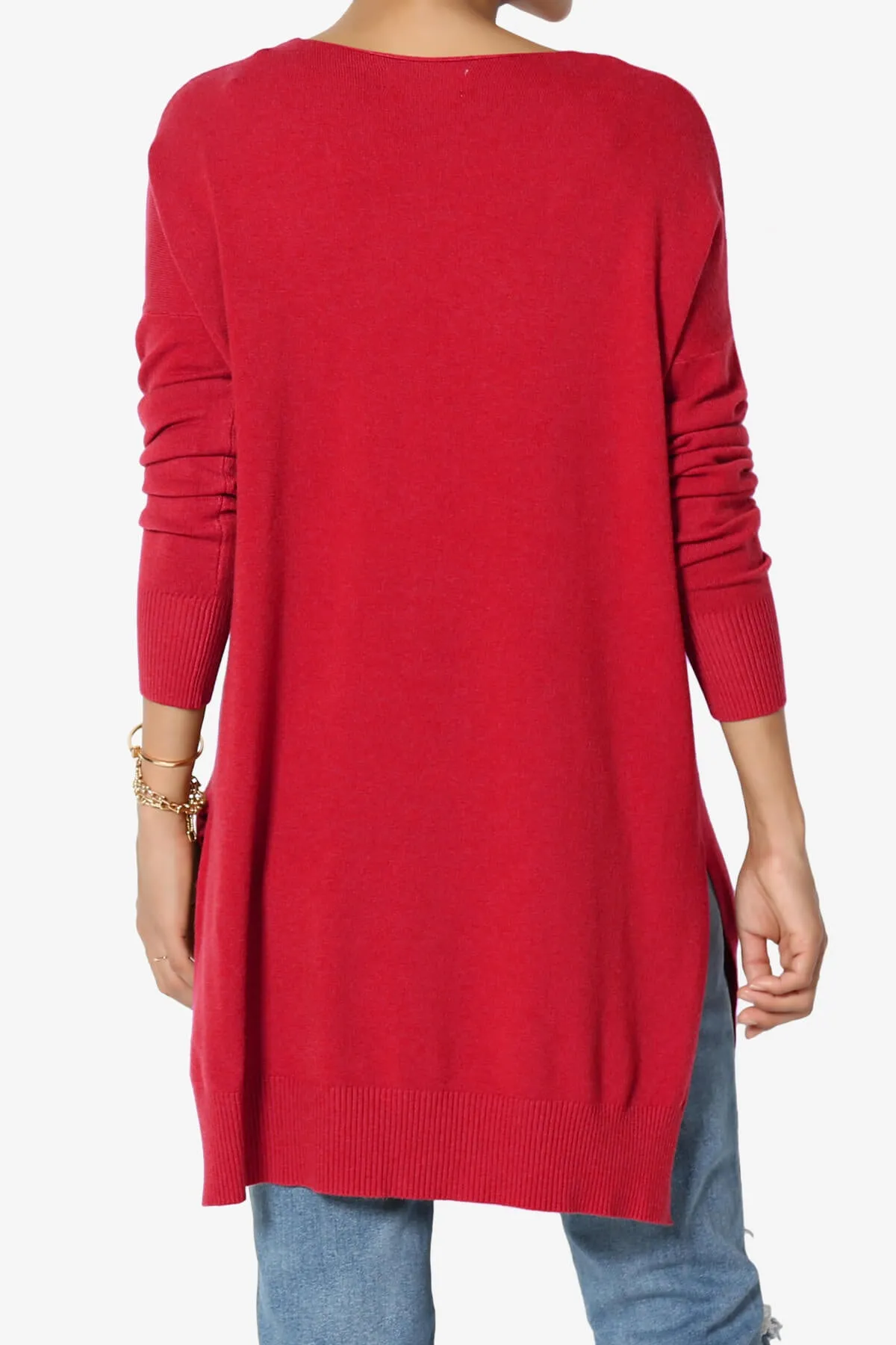 Katana Front Seam V-Neck Knit Sweater MORE COLORS