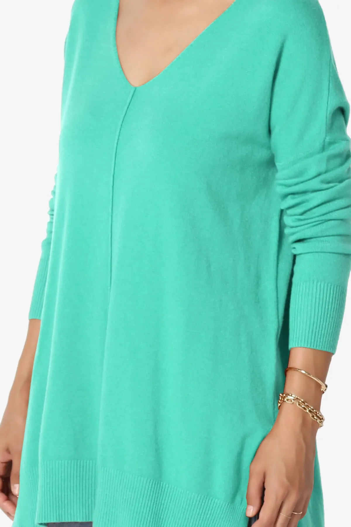 Katana Front Seam V-Neck Knit Sweater MORE COLORS