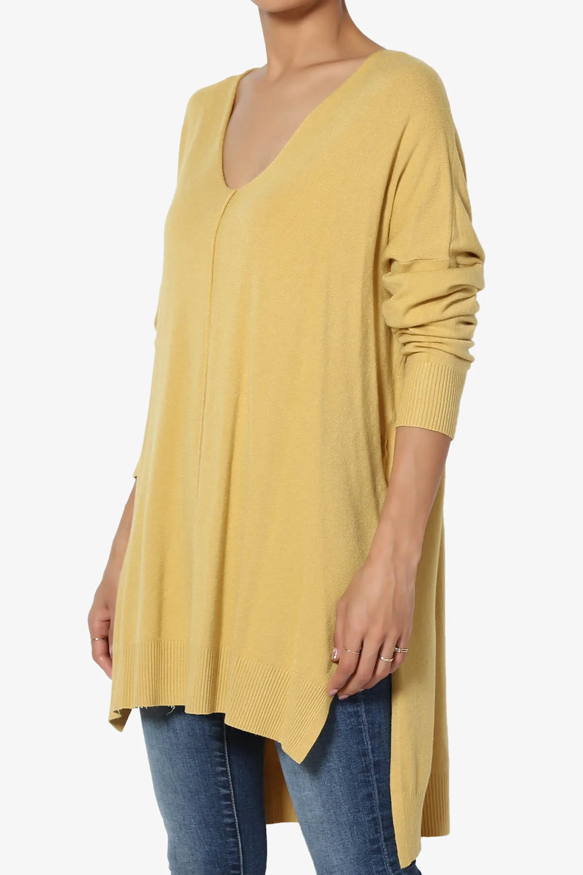 Katana Front Seam V-Neck Knit Sweater MORE COLORS