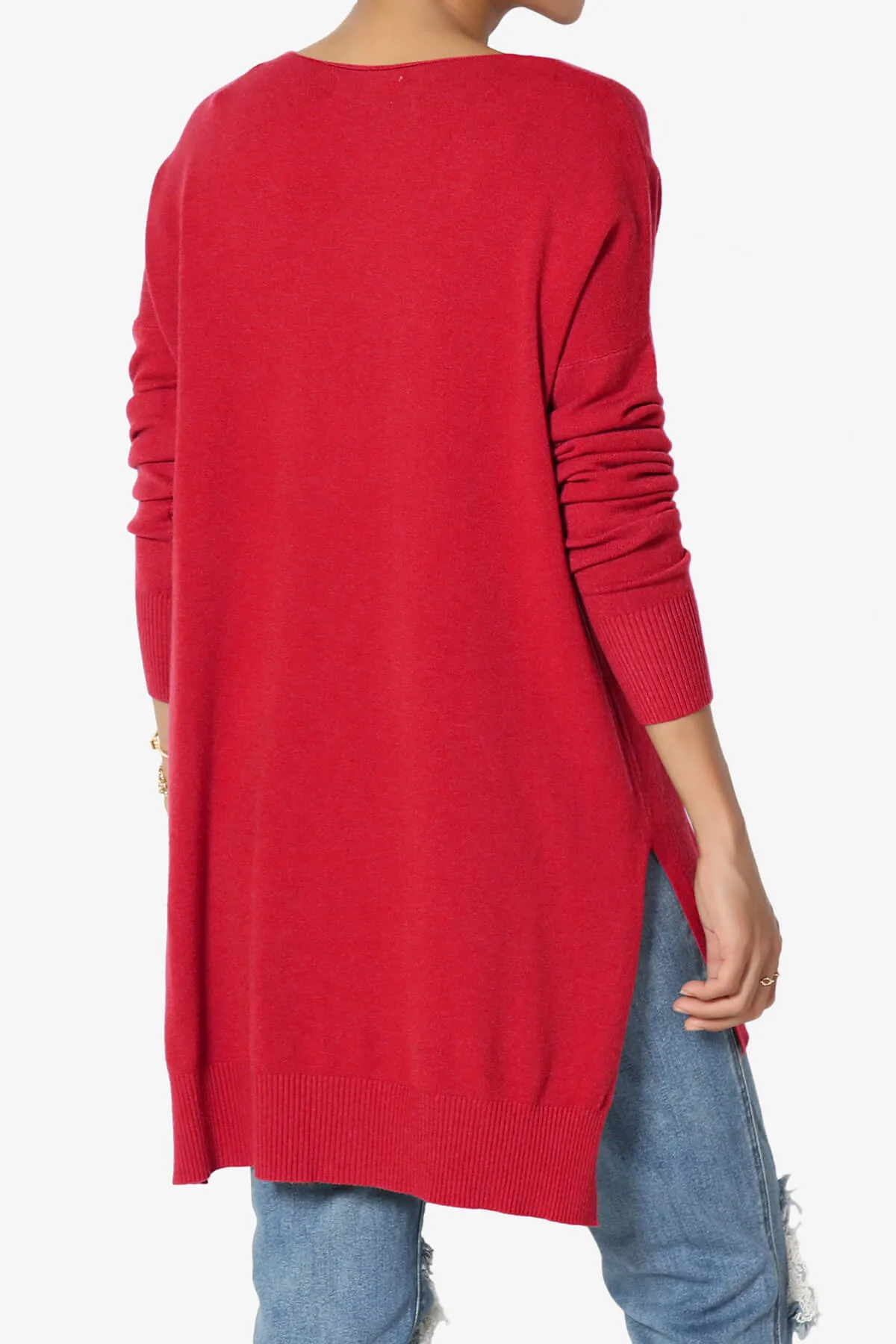 Katana Front Seam V-Neck Knit Sweater MORE COLORS