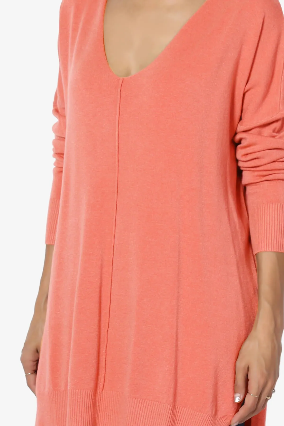 Katana Front Seam V-Neck Knit Sweater MORE COLORS