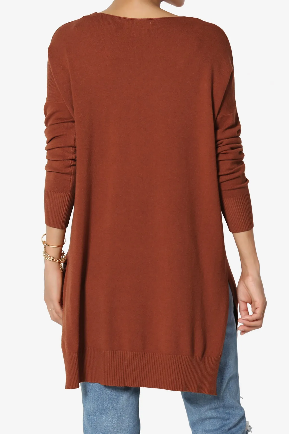 Katana Front Seam V-Neck Knit Sweater MORE COLORS