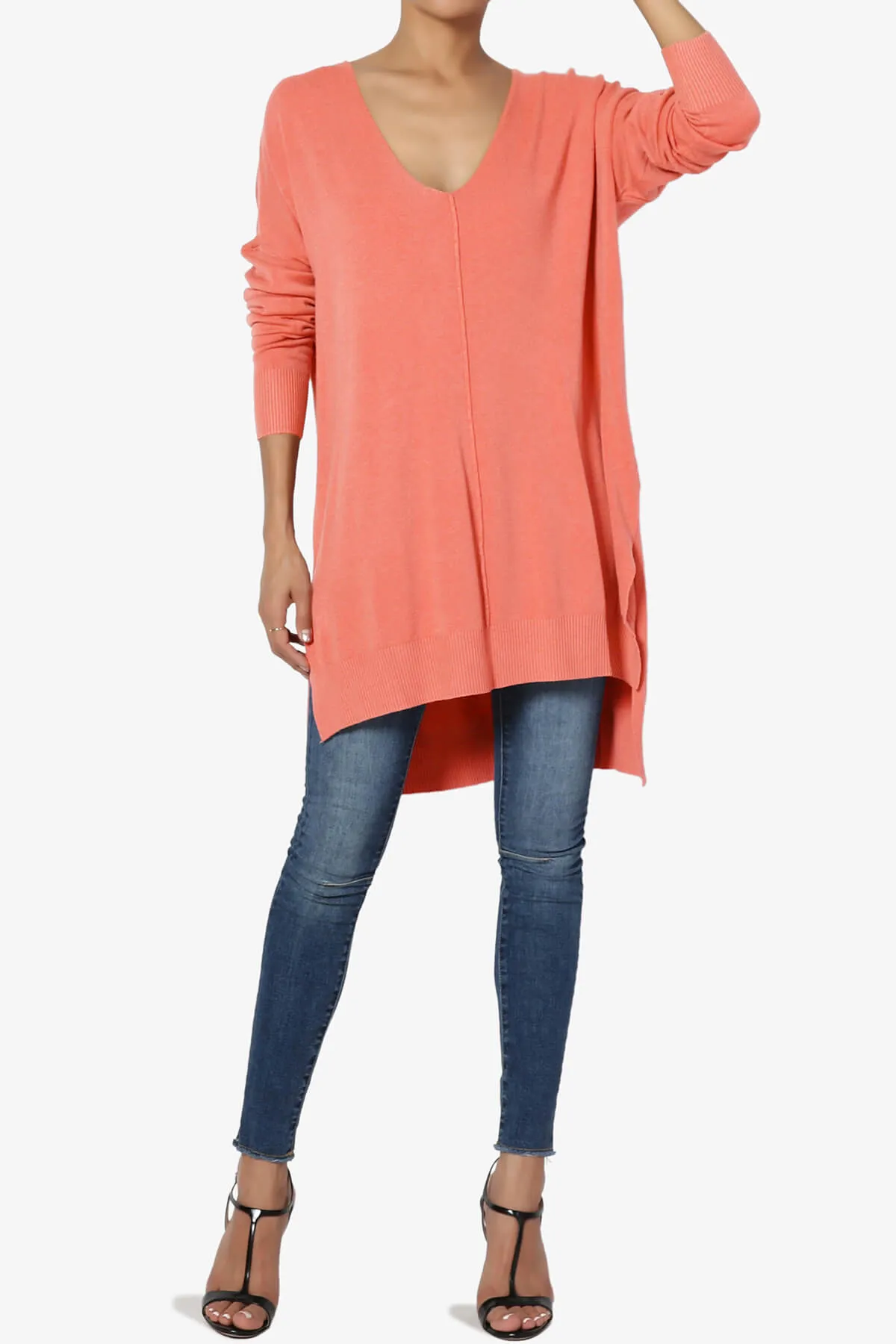 Katana Front Seam V-Neck Knit Sweater MORE COLORS