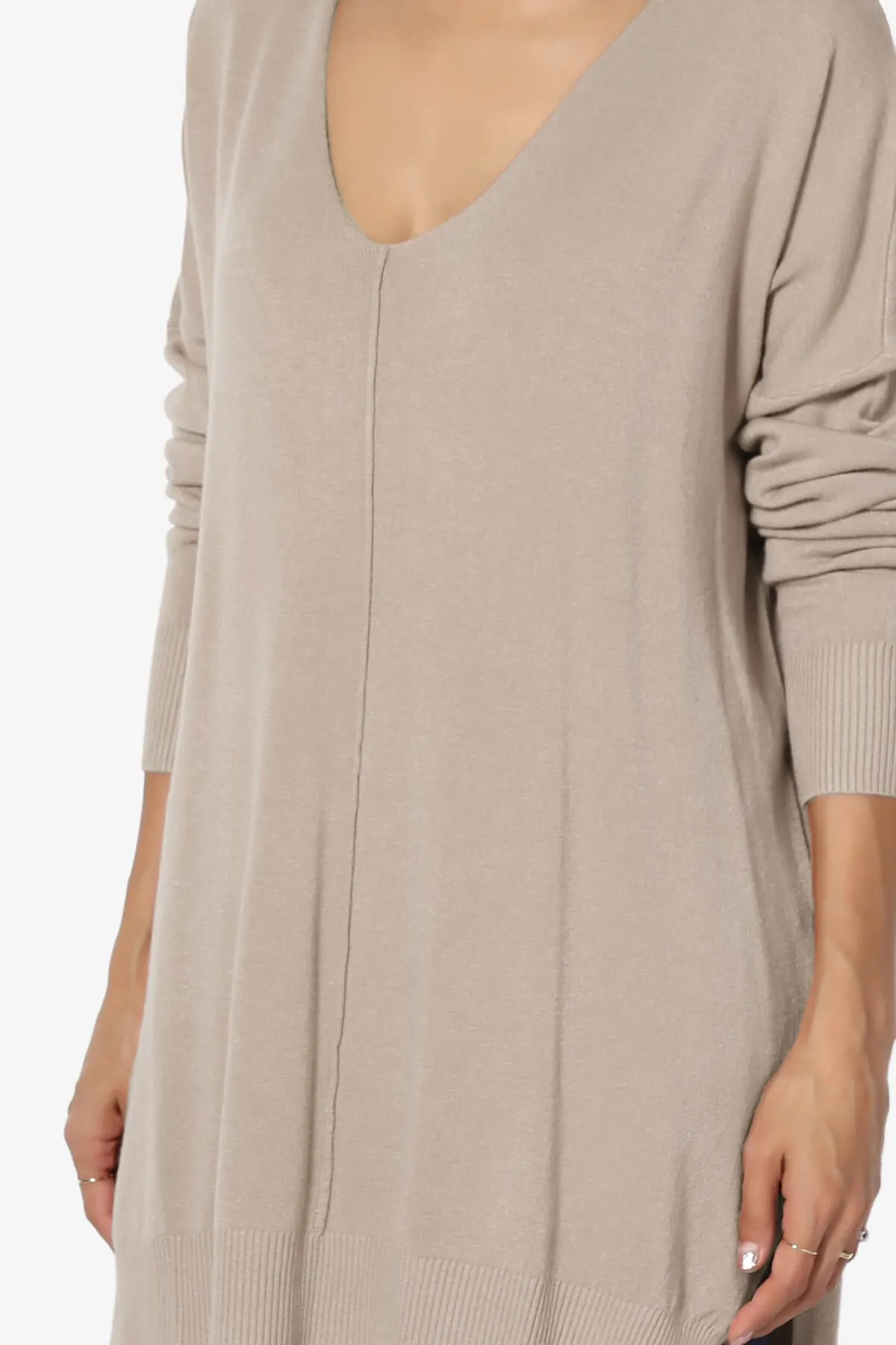 Katana Front Seam V-Neck Knit Sweater MORE COLORS