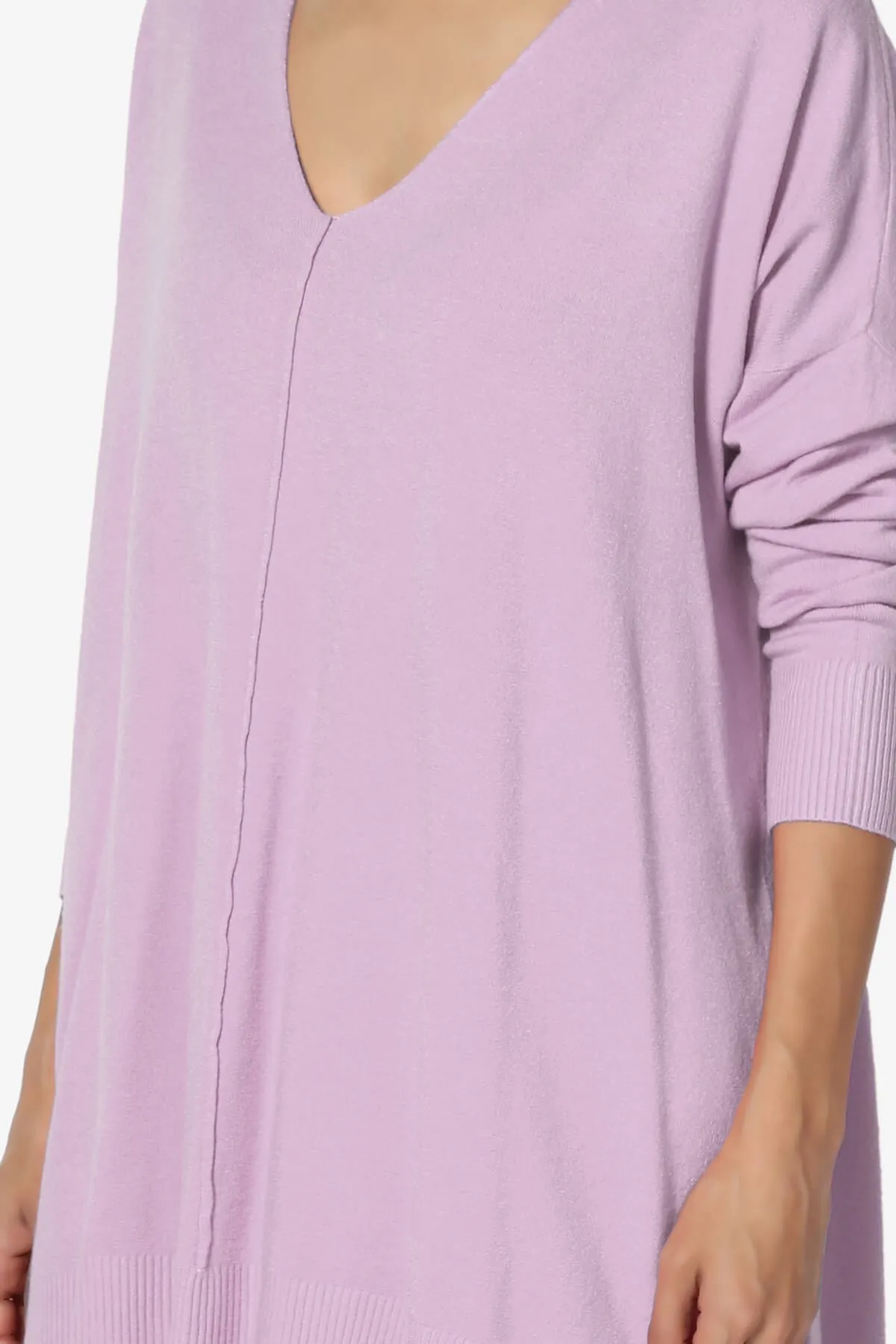 Katana Front Seam V-Neck Knit Sweater MORE COLORS