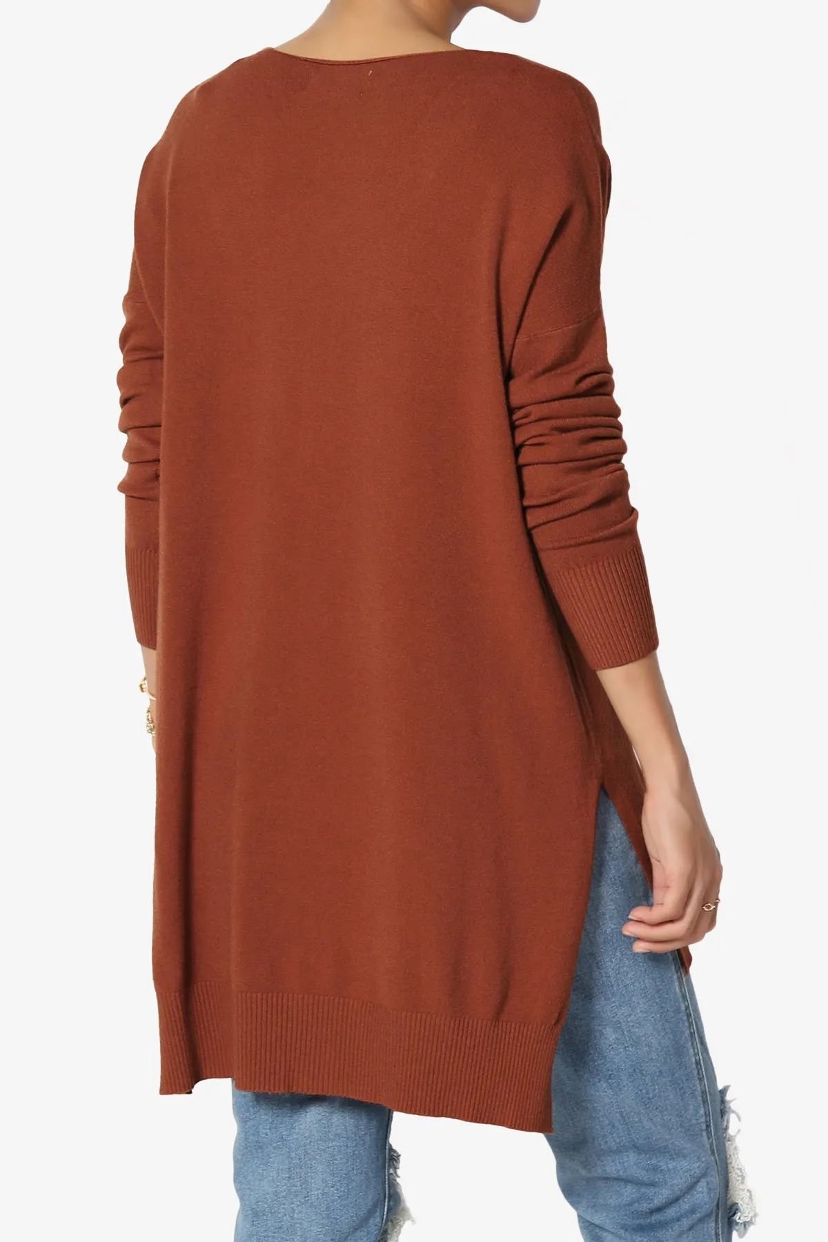 Katana Front Seam V-Neck Knit Sweater MORE COLORS