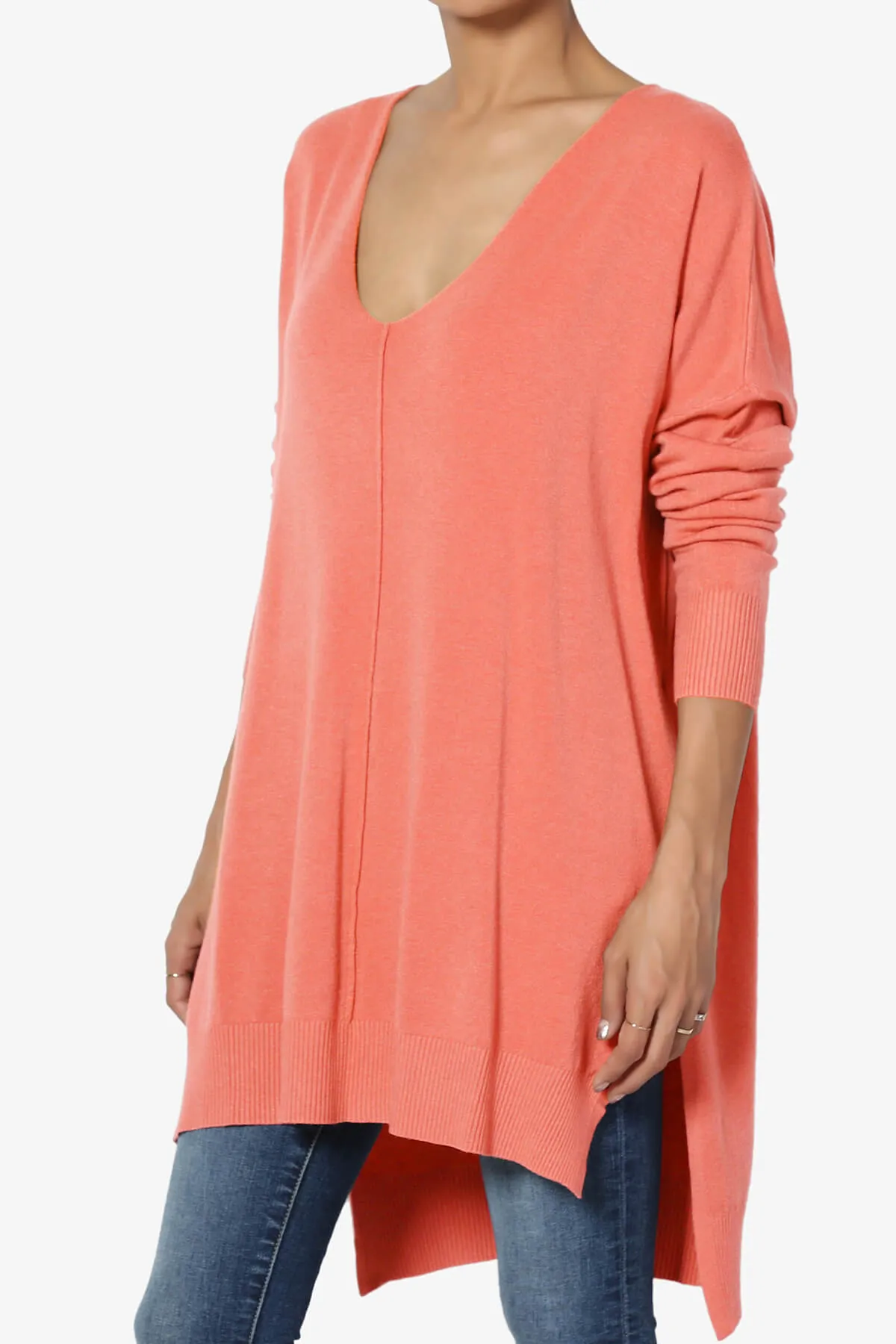 Katana Front Seam V-Neck Knit Sweater MORE COLORS