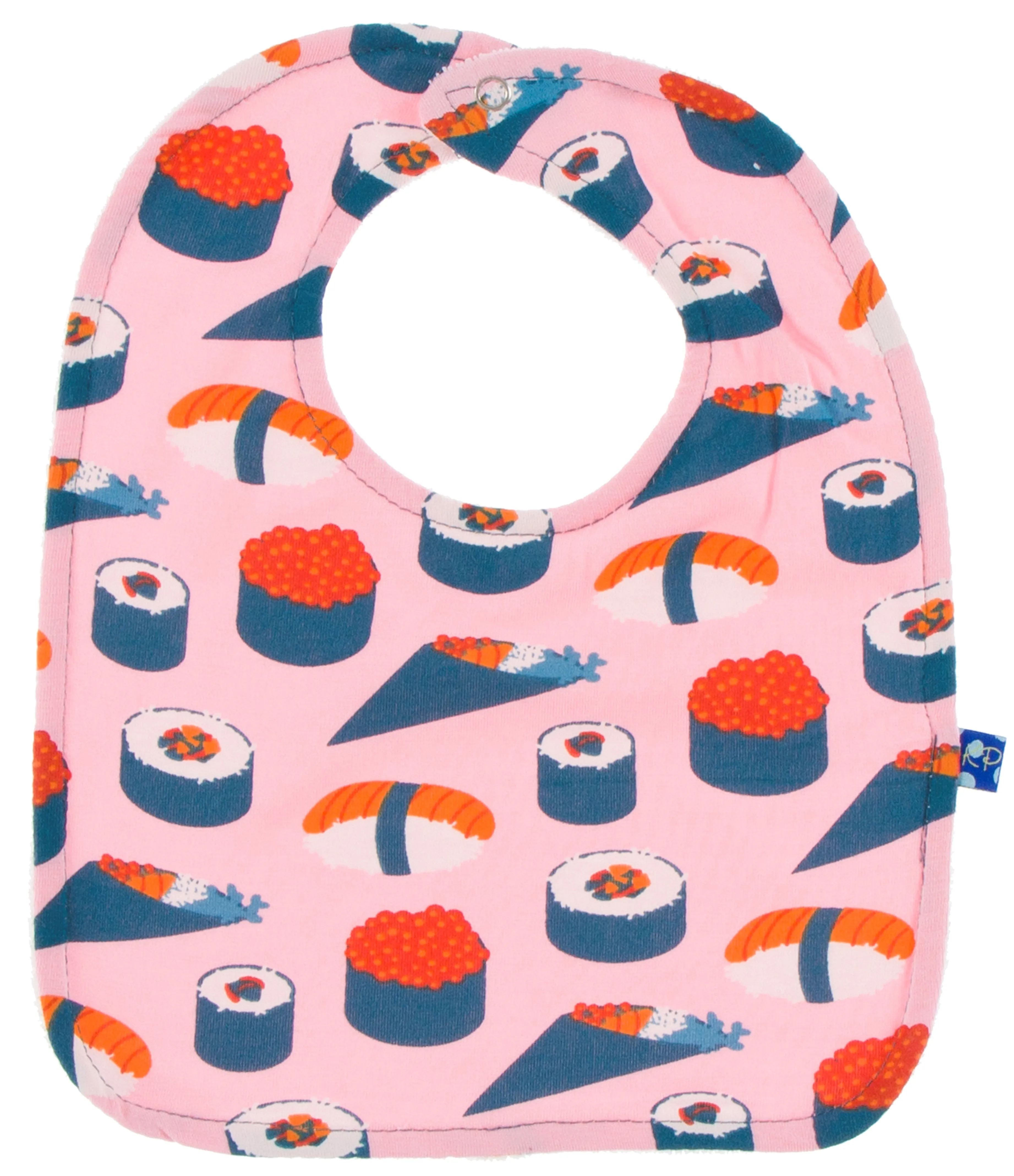 KicKee Pants Tokyo Bib Set-Lotus Sushi, Jade Sea Grapes & Apricot Fans