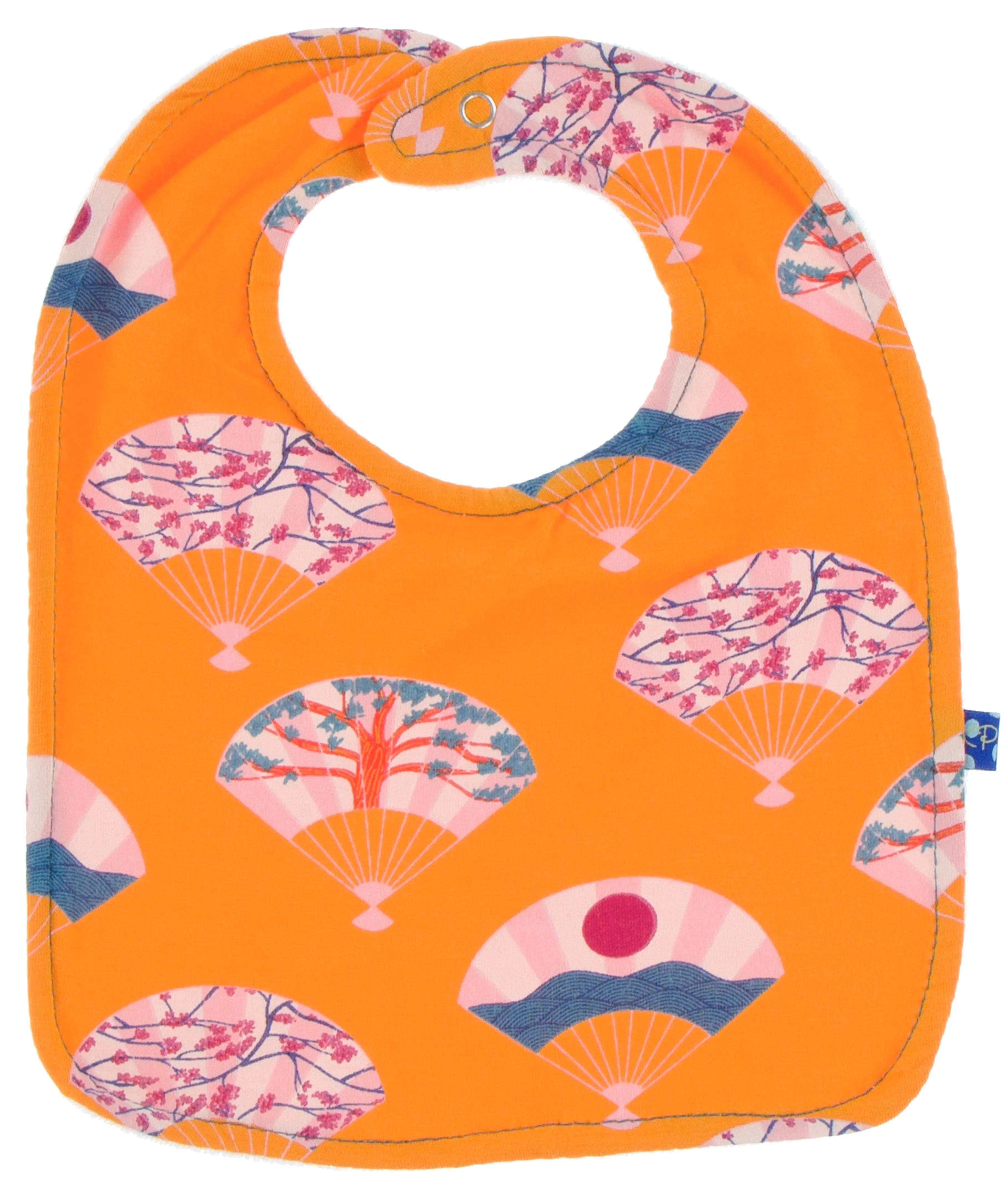 KicKee Pants Tokyo Bib Set-Lotus Sushi, Jade Sea Grapes & Apricot Fans