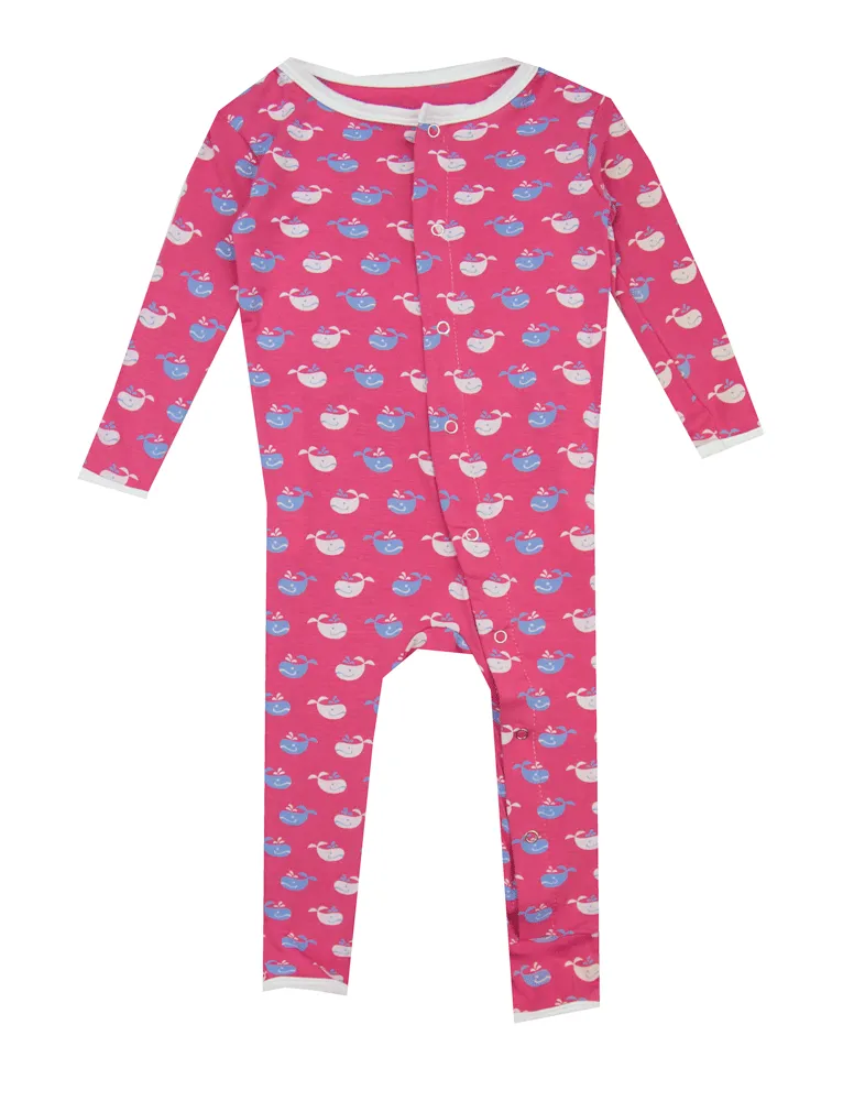 Kickee Pants Winter Rose Tiny Whale Coverall