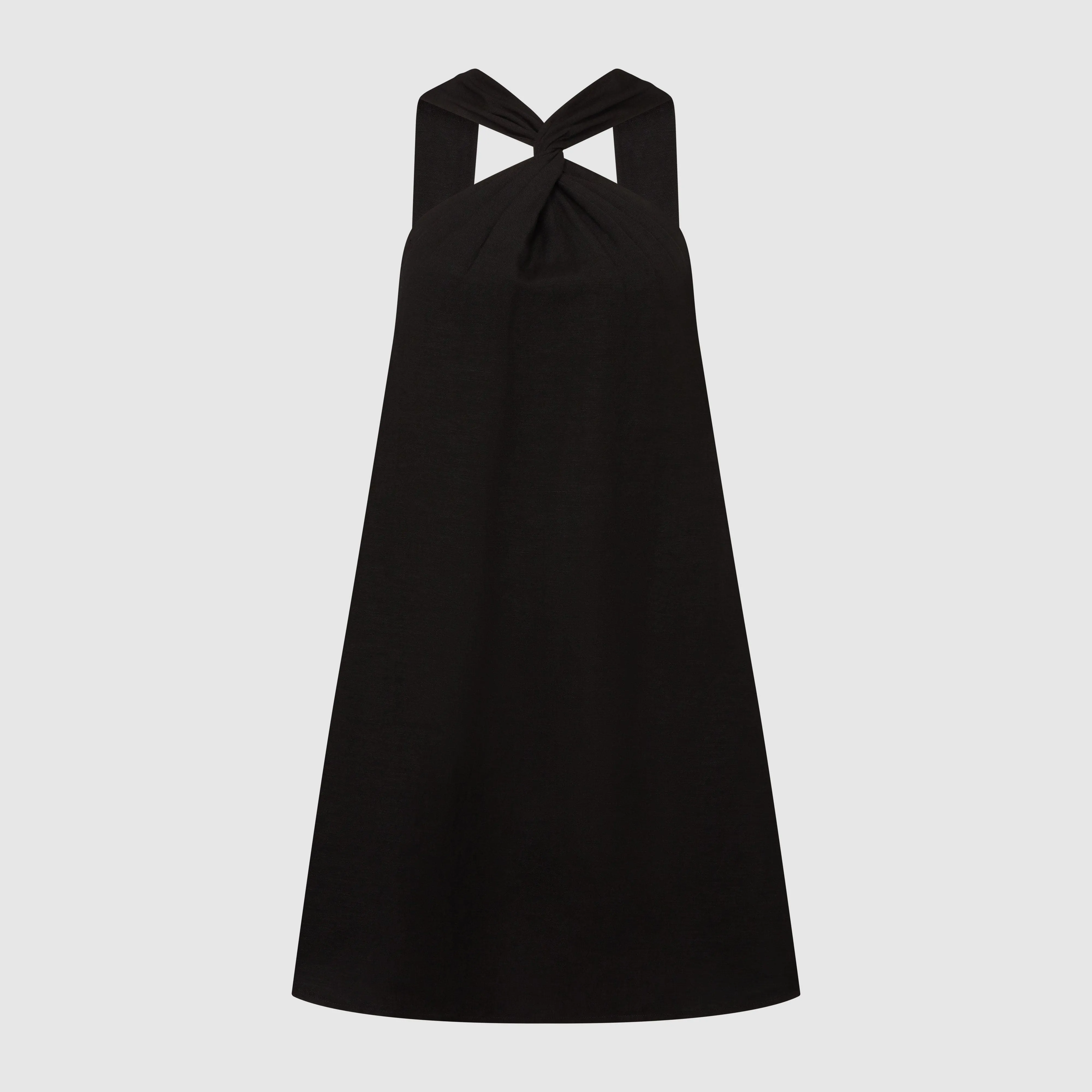 KNOT DETAIL MINI DRESS - BLACK