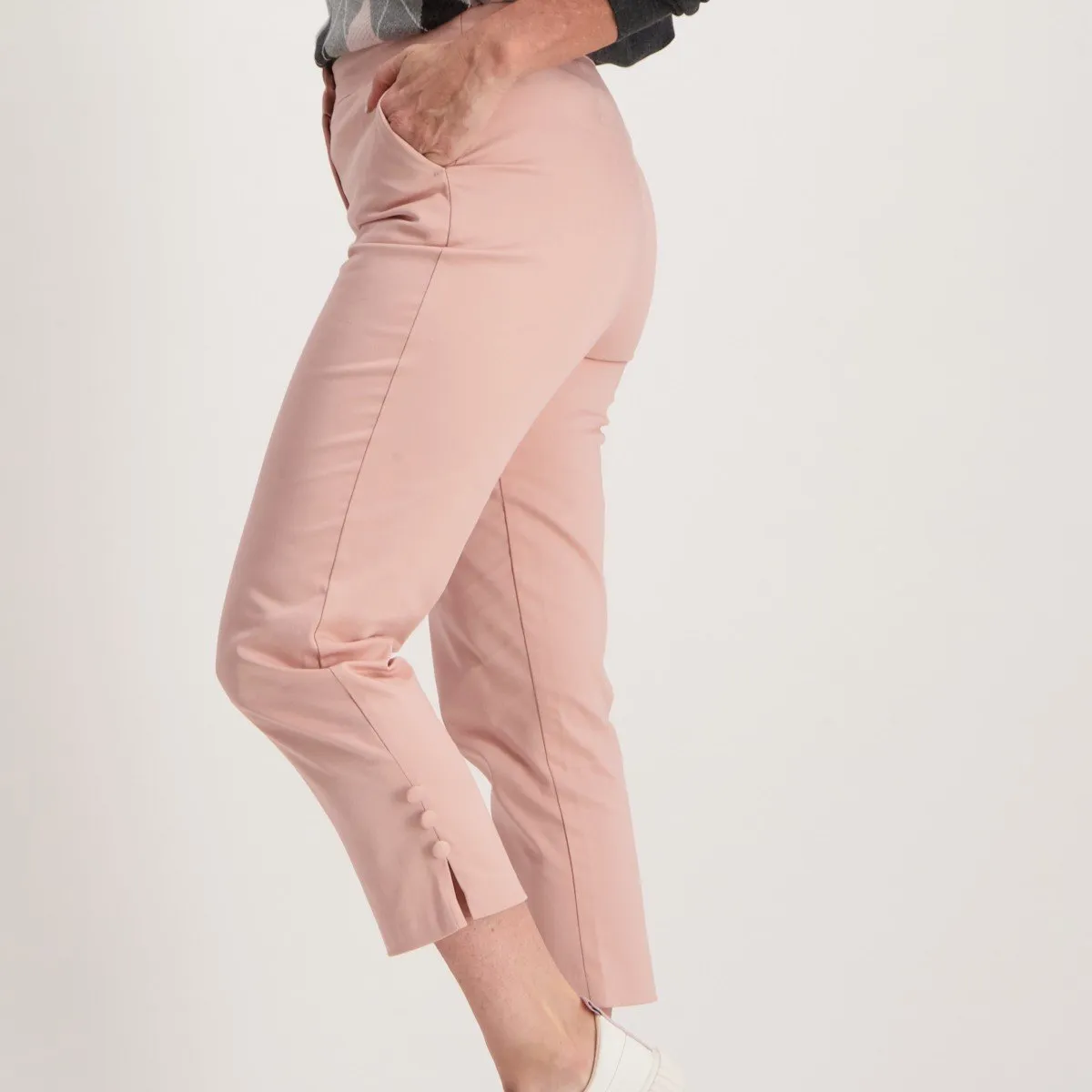 Ladies Sateen Crop -Pink