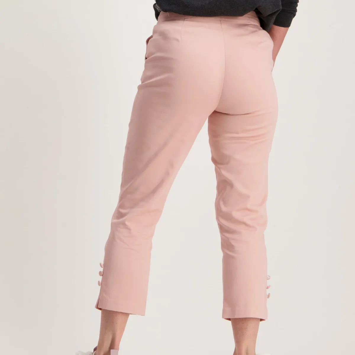 Ladies Sateen Crop -Pink