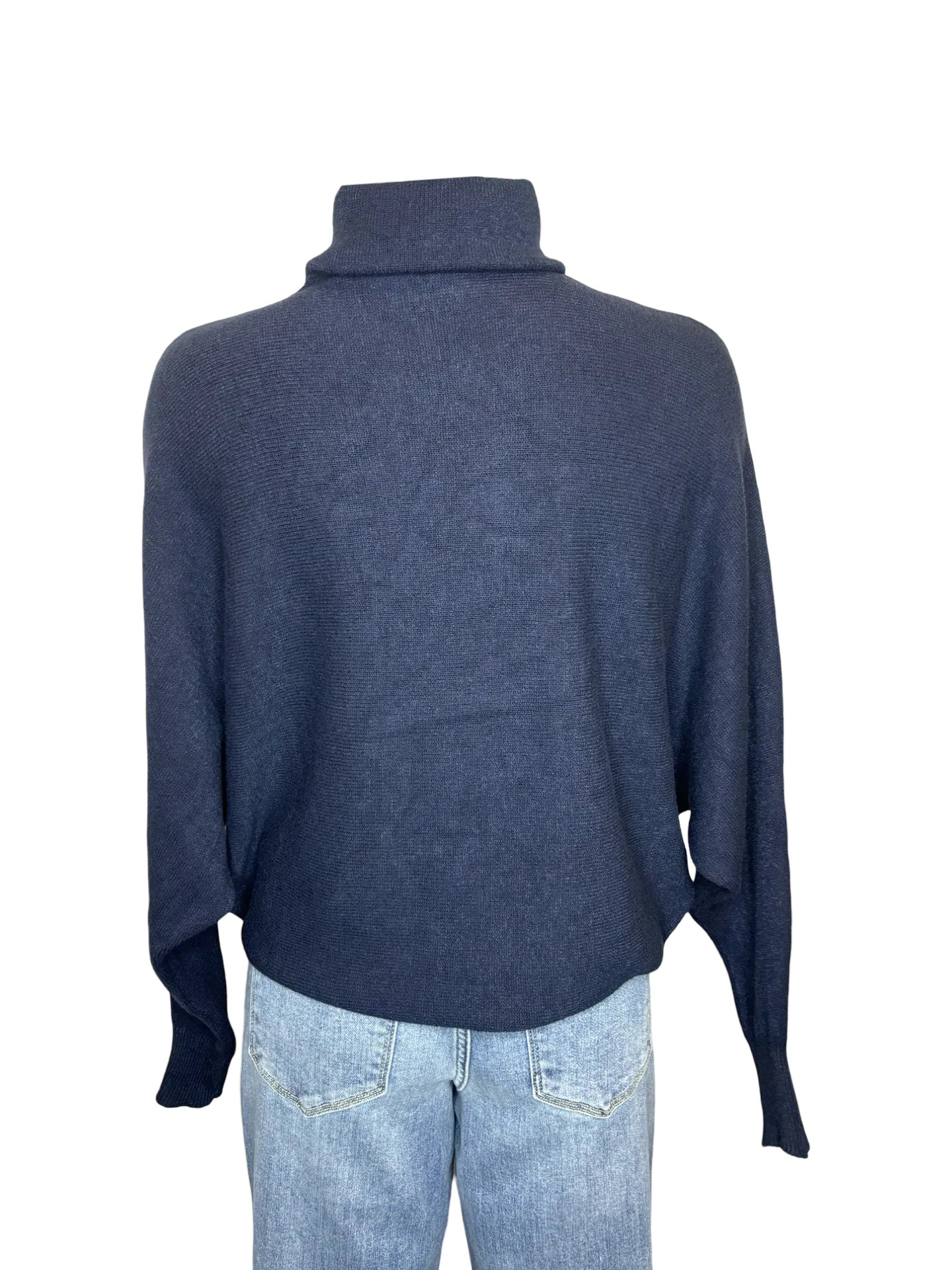 Lane Batwing Knit Sweater Navy