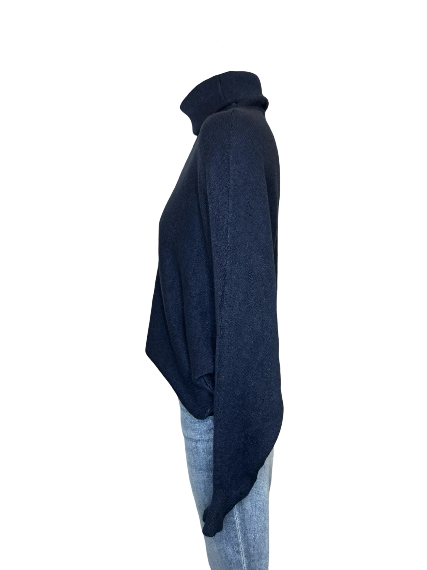 Lane Batwing Knit Sweater Navy