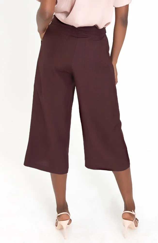 LAZZARO Cropped Palazzo Pant