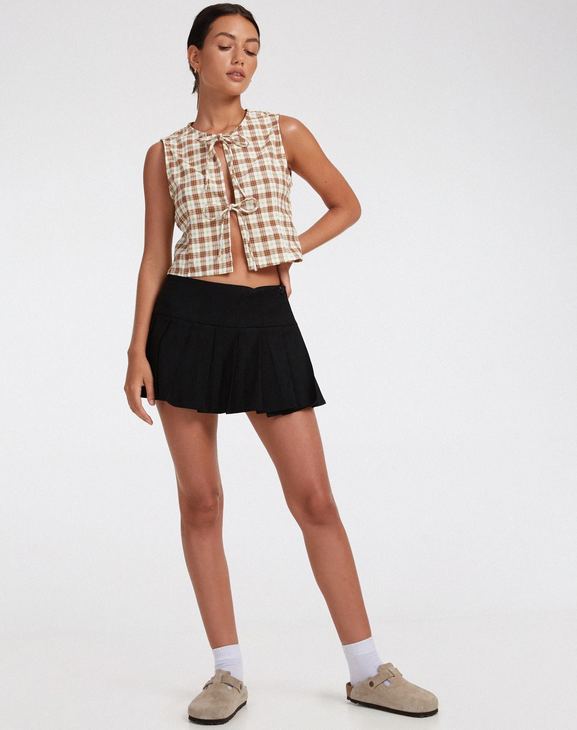 Ley Top in Yellow and Brown Check