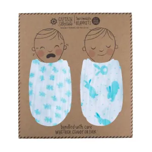Light Blue Quick Like Bunnies Swaddle Set