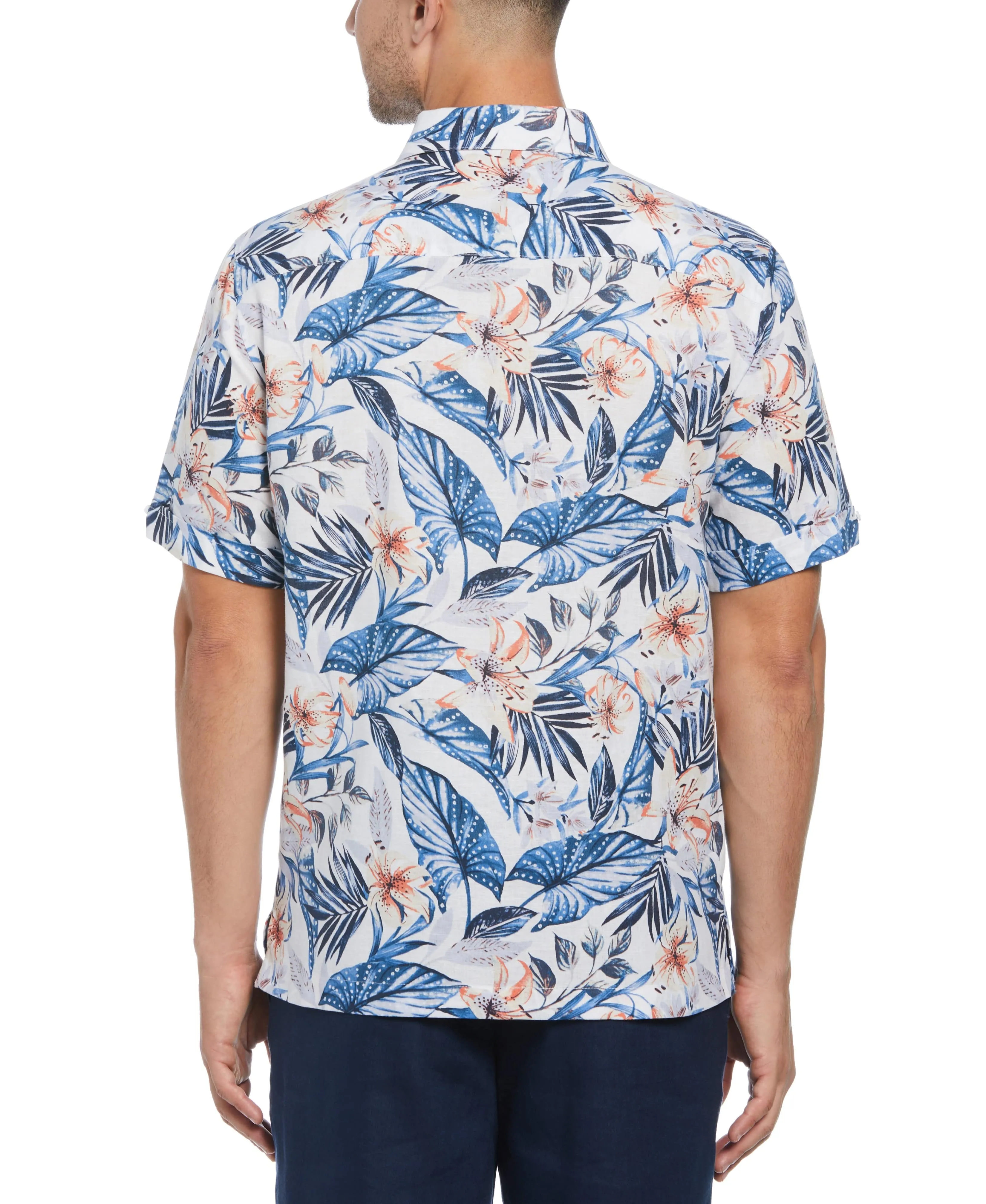 Linen Blend Floral Print Shirt