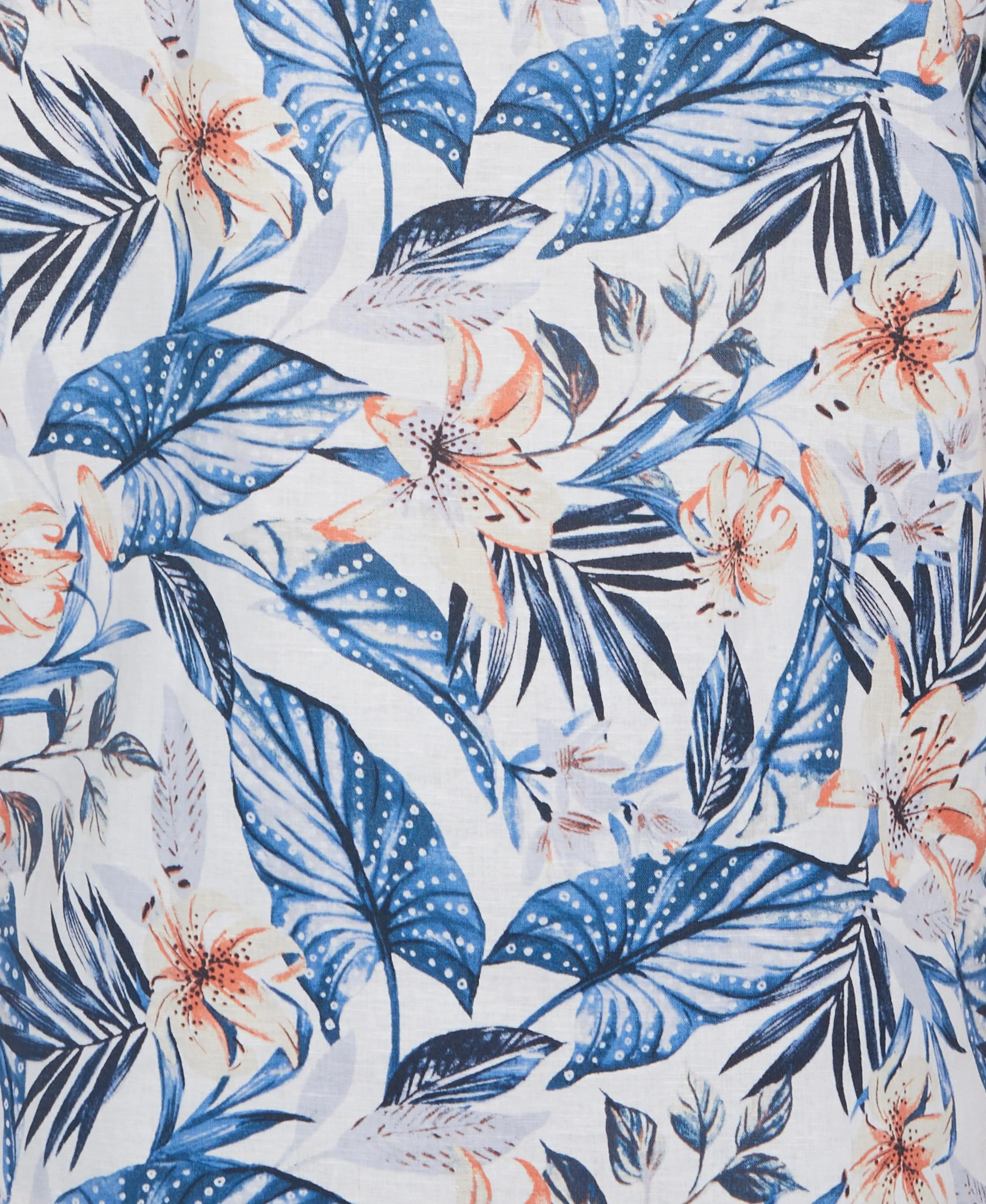 Linen Blend Floral Print Shirt