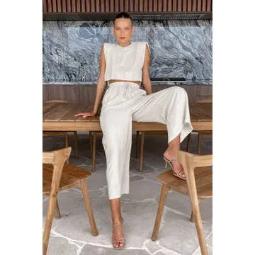 Linen Crop & Pants Set