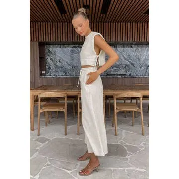 Linen Crop & Pants Set