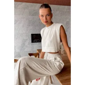Linen Crop & Pants Set