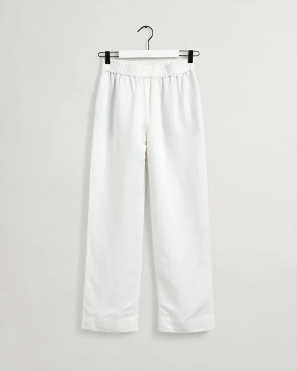 Linen Viscose Pull-On Pant - Eggshell