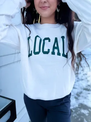 Local Fleece Round Neck Sweater-Cream