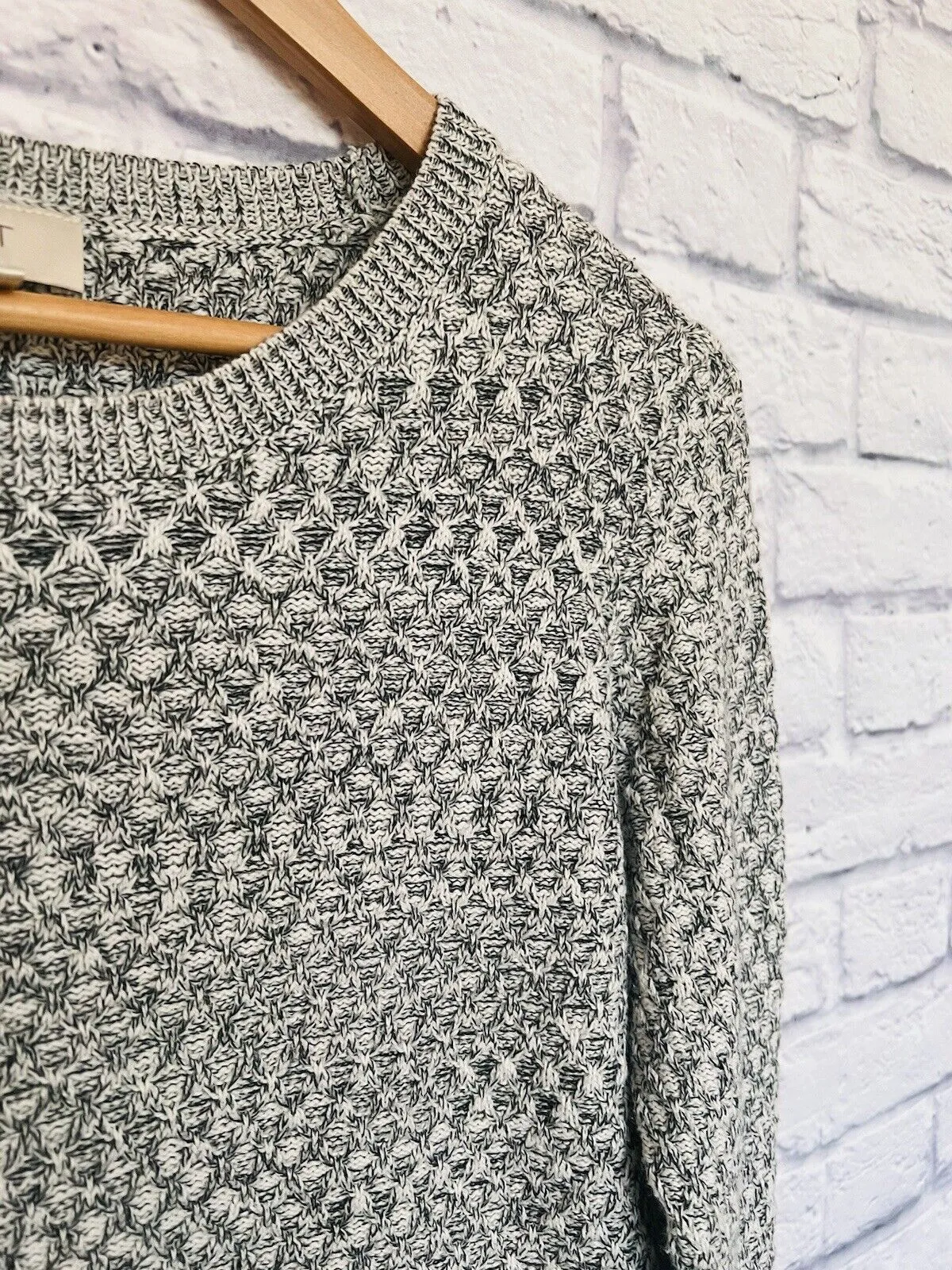 LOFT Womens Sweater Dress Sz M Black & White Heavy Knit Warm Trending Style