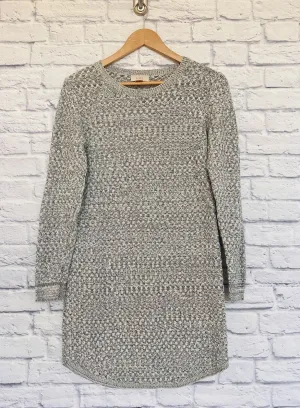 LOFT Womens Sweater Dress Sz M Black & White Heavy Knit Warm Trending Style