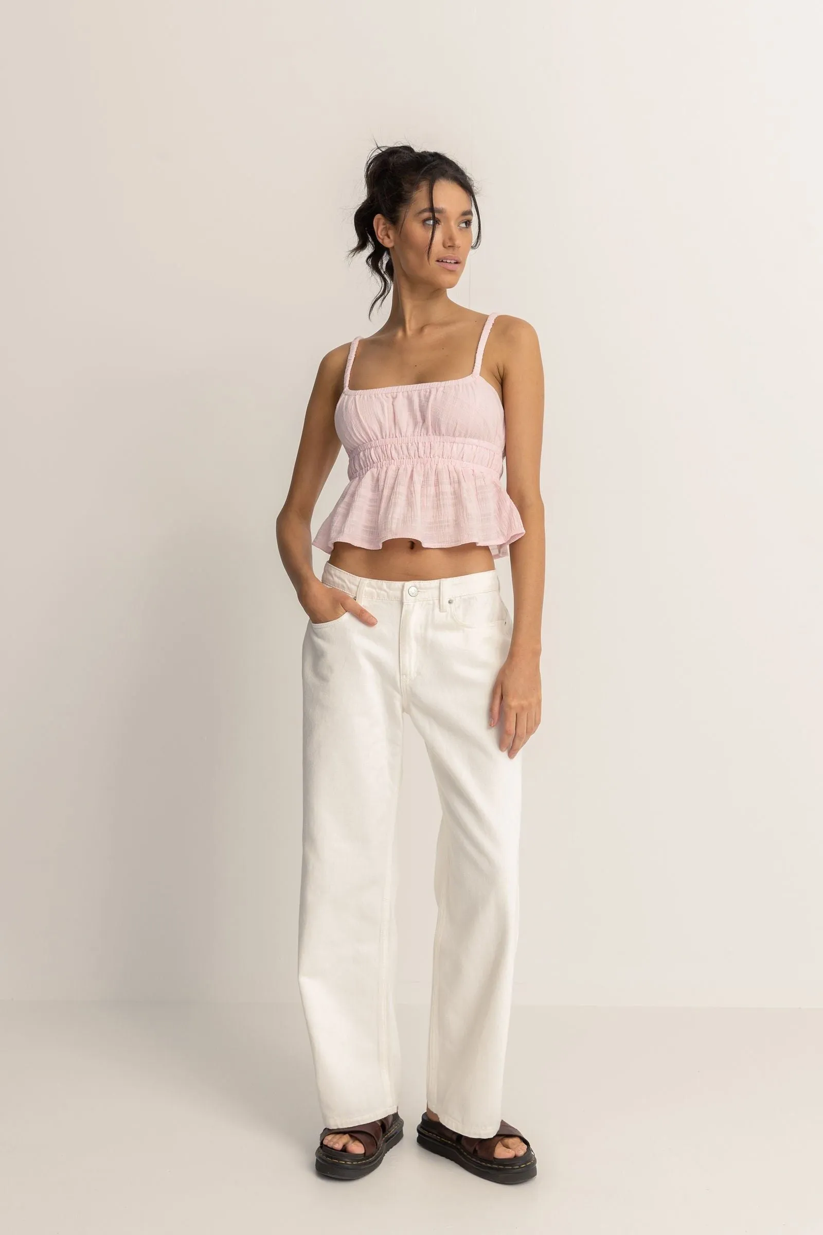 LULA LOW RISE PANT - CREAM
