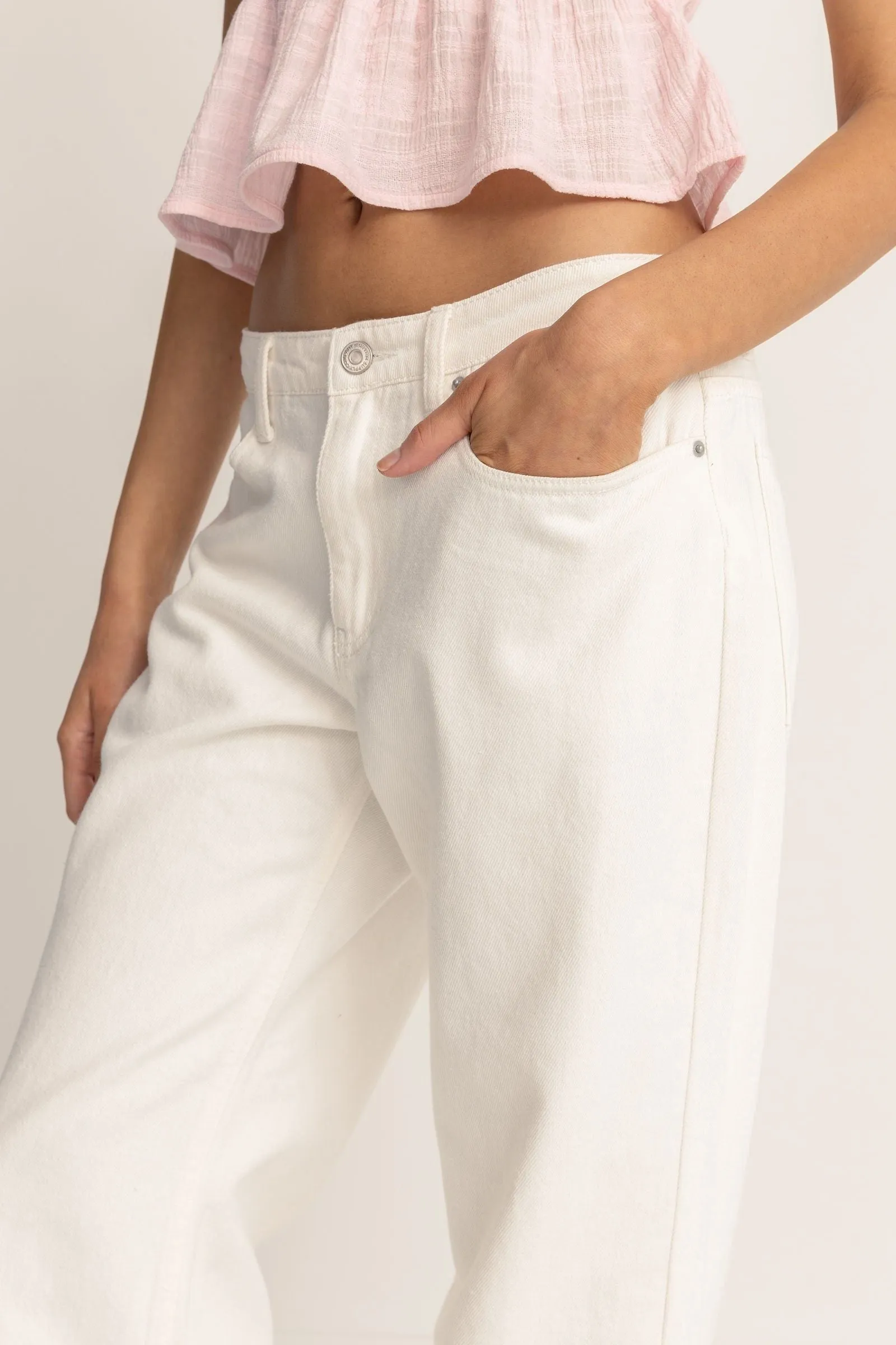 LULA LOW RISE PANT - CREAM