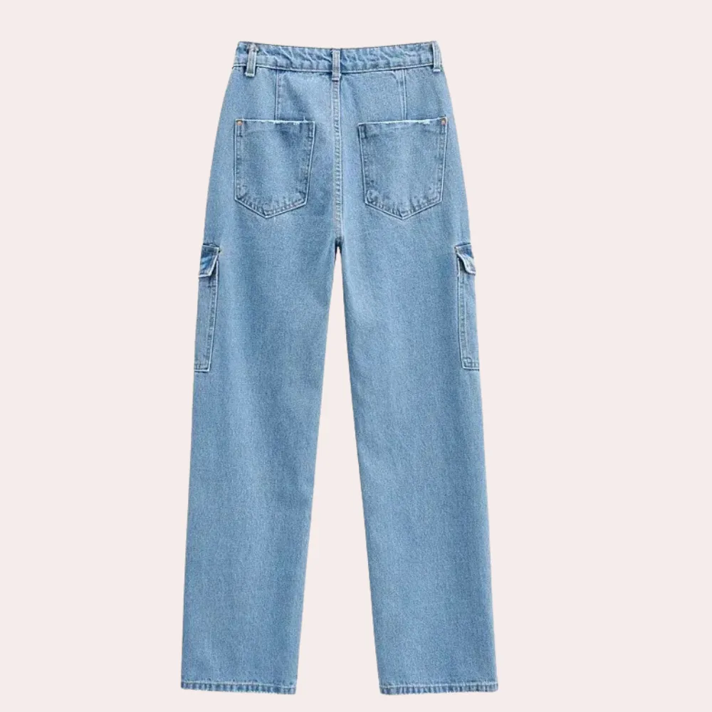 Mailani - trendy denim cargo pants for women