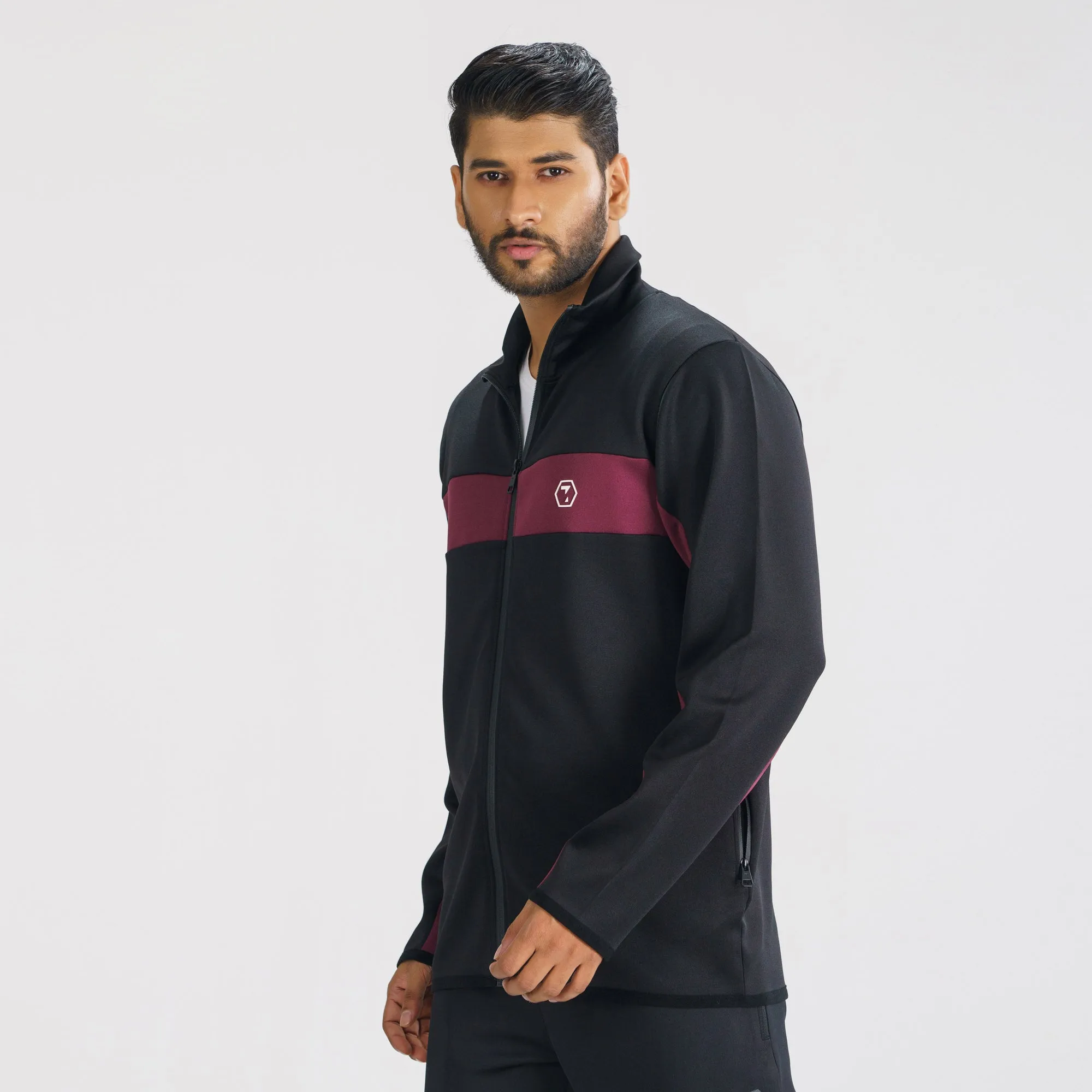 Mens Black & Maroon Sweatshirt