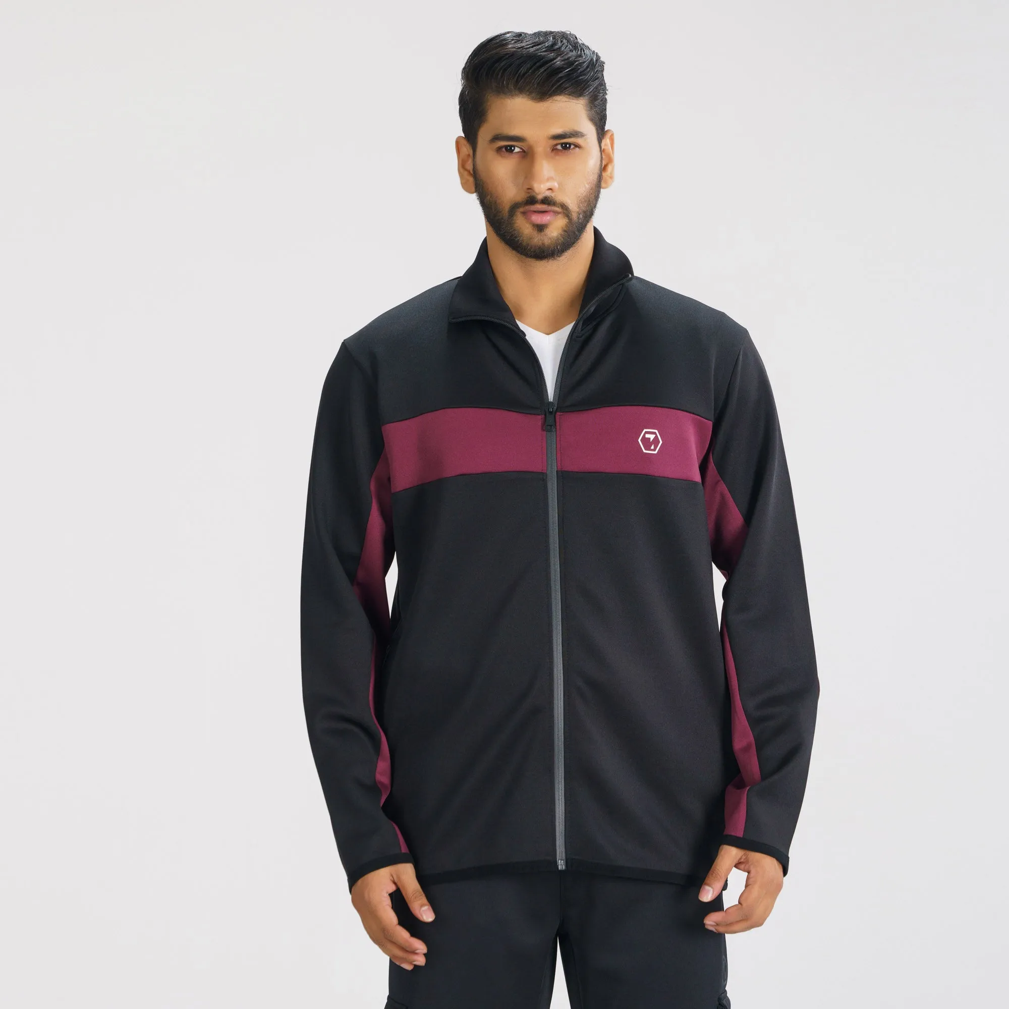 Mens Black & Maroon Sweatshirt