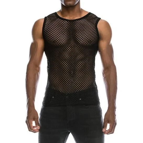 Men's See Thru Mesh Tank Top