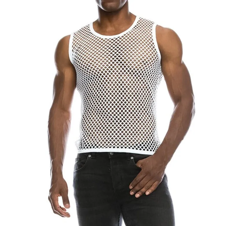 Men's See Thru Mesh Tank Top