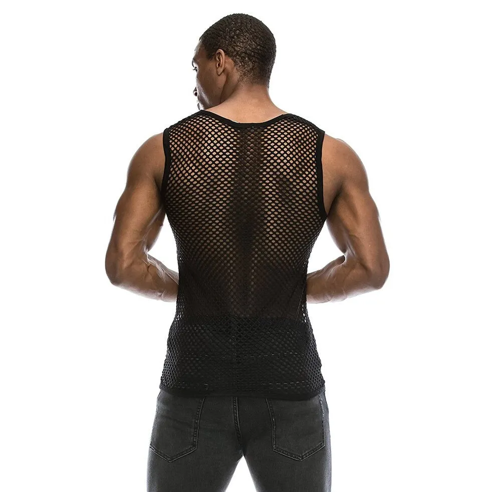 Men's See Thru Mesh Tank Top