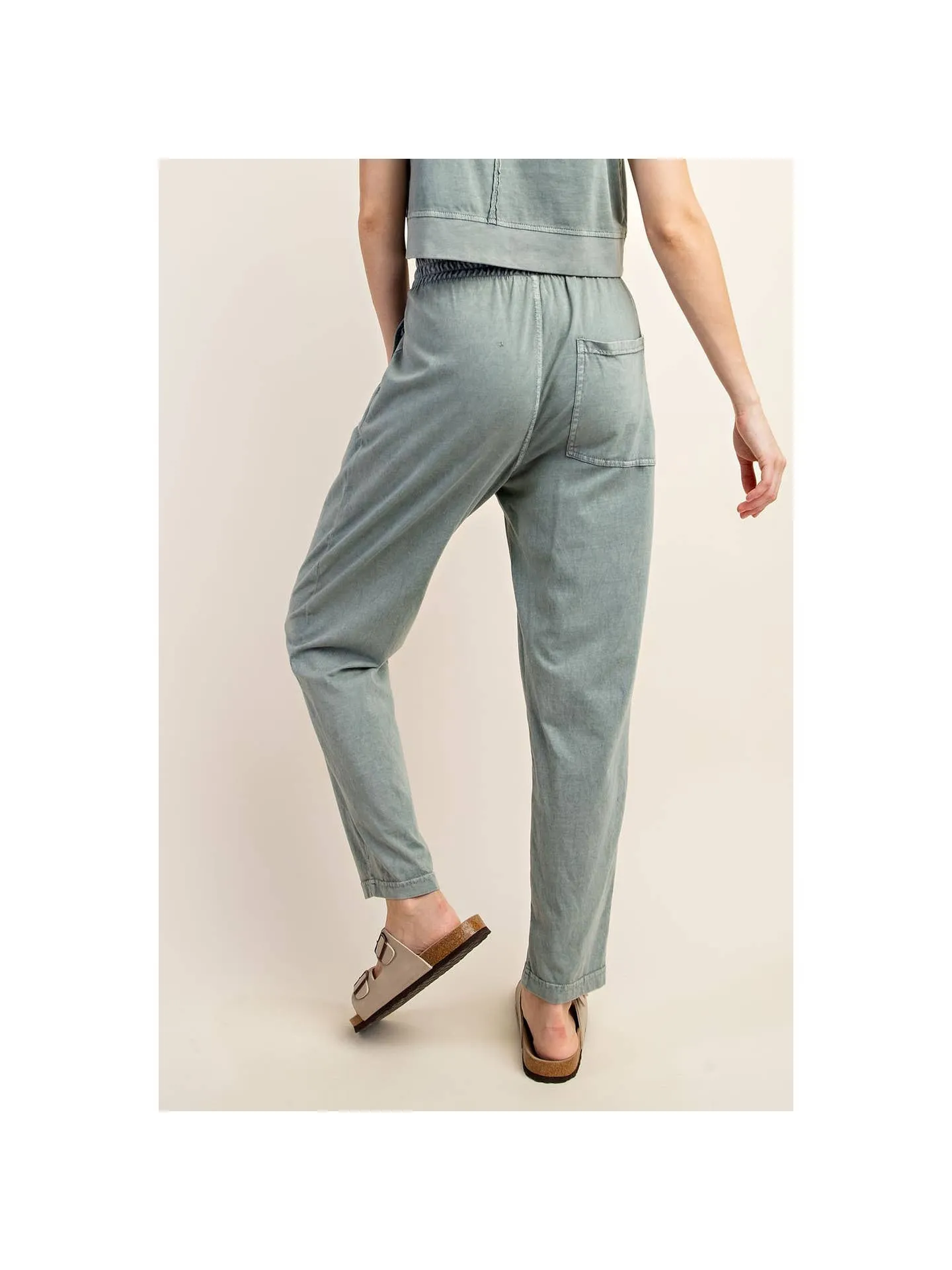 Mineral Wash Pleated Pants