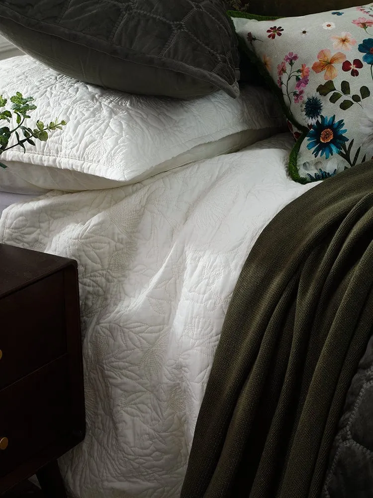 M.M Linen Lourdes Ivory Bedspread Set
