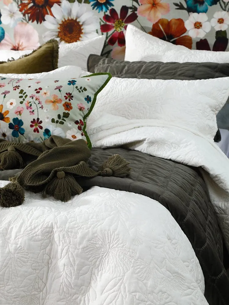 M.M Linen Lourdes Ivory Bedspread Set