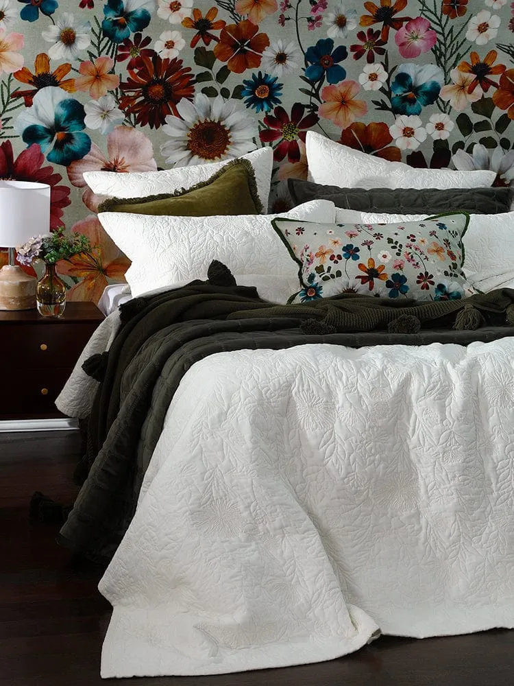 M.M Linen Lourdes Ivory Bedspread Set