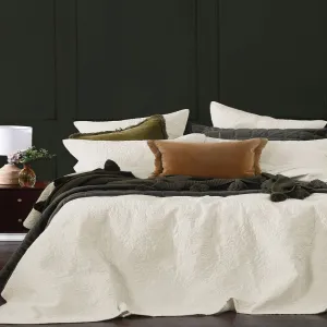 M.M Linen Lourdes Ivory Bedspread Set