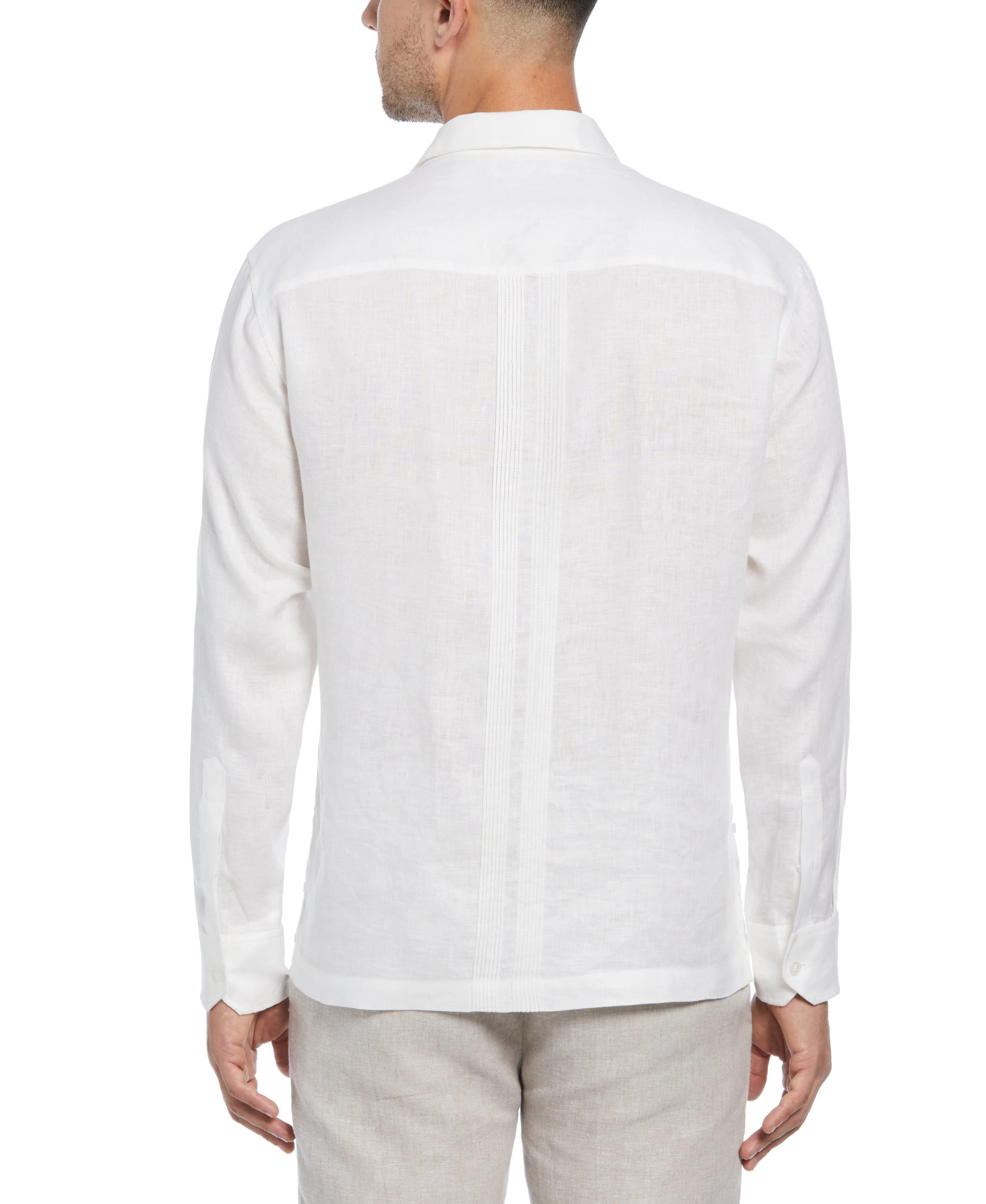 Modern Linen Multi Pintuck Guayabera Shirt