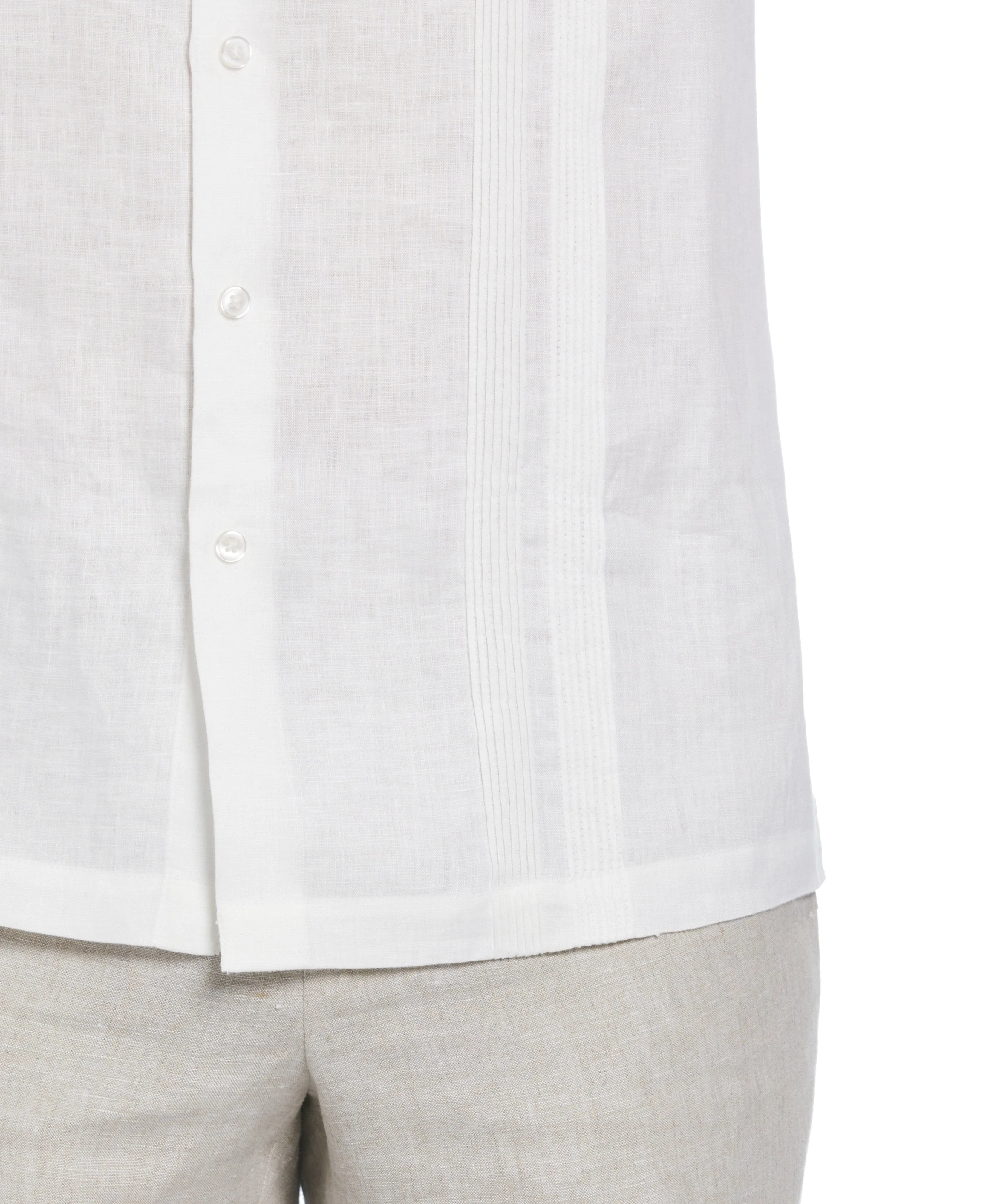 Modern Linen Multi Pintuck Guayabera Shirt