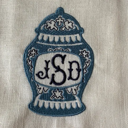 Monogrammed Ginger Jar Motif Towel