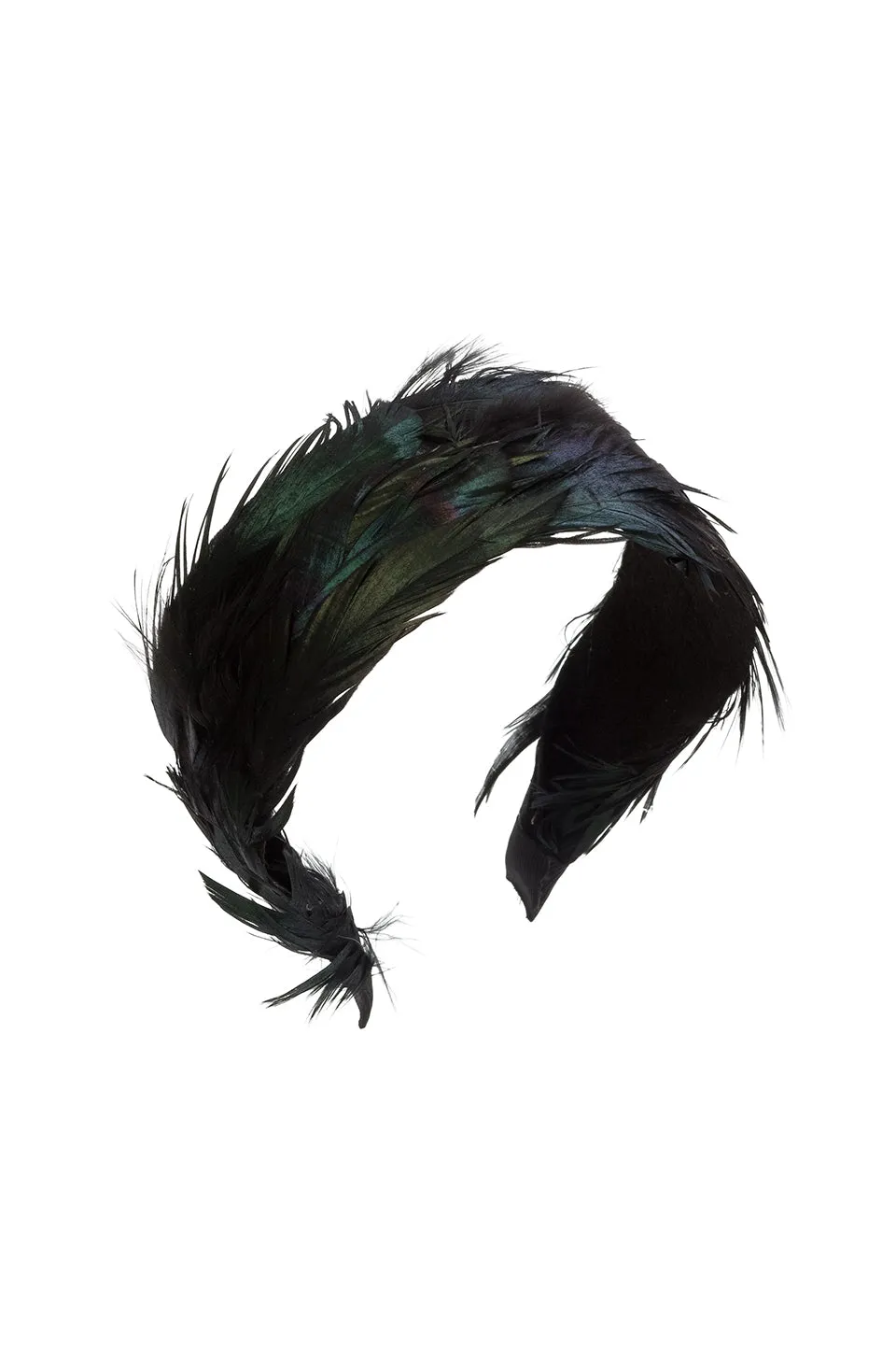 Narrow Feather Headband - Black